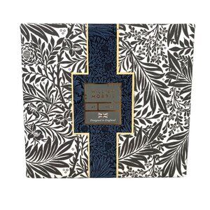 William Morris Home Larkspur Tonal Charcoal Queen Sheet Set Brushed Cotton NWT